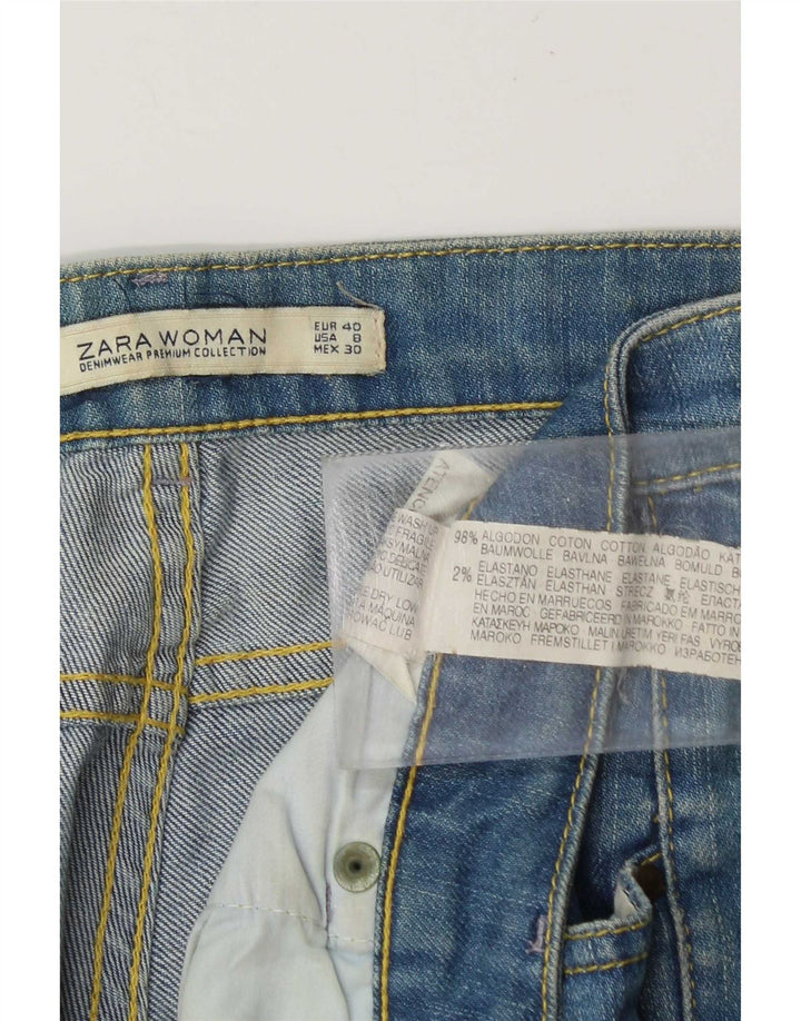 Jeans dritti effetto invecchiato da donna Zara EU 40 medio W30 L29 cotone blu