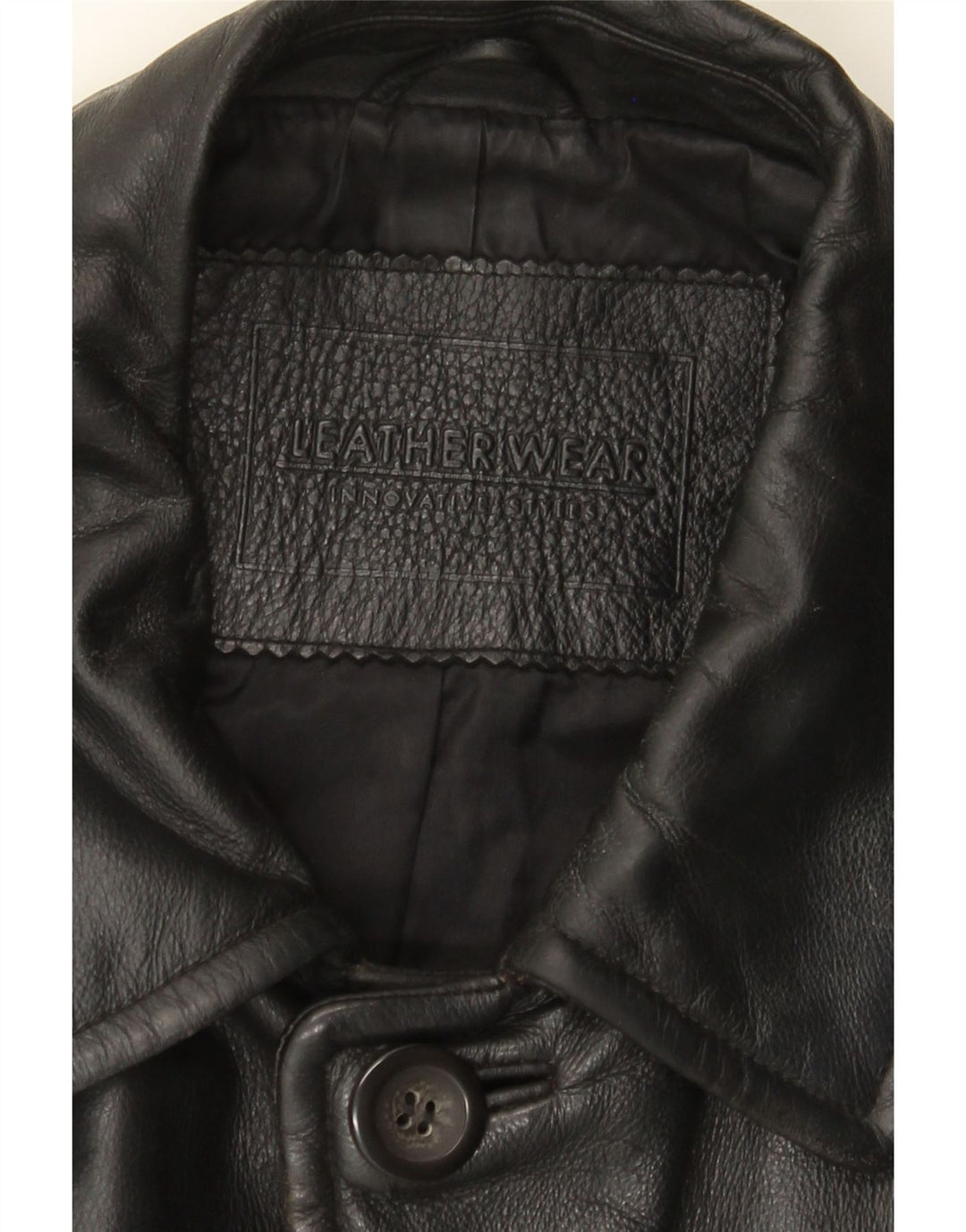 Giacca in pelle vintage da uomo UK 40 grande in pelle nera