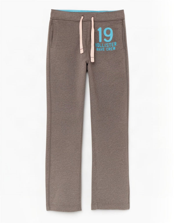 Pantaloni da tuta con grafica Hollister da donna UK 10 Small Grey Cotton