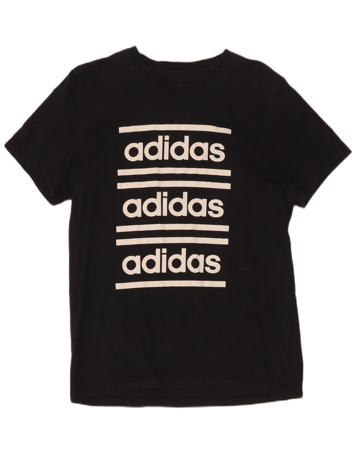 T-shirt grafica da uomo Adidas Top in cotone nero medio