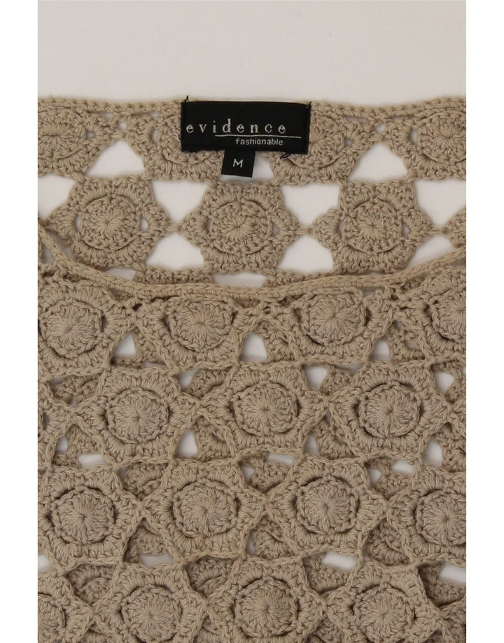 Evidence Top da donna corto in camicetta all'uncinetto con maniche a 3/4 UK 14 Beige medio