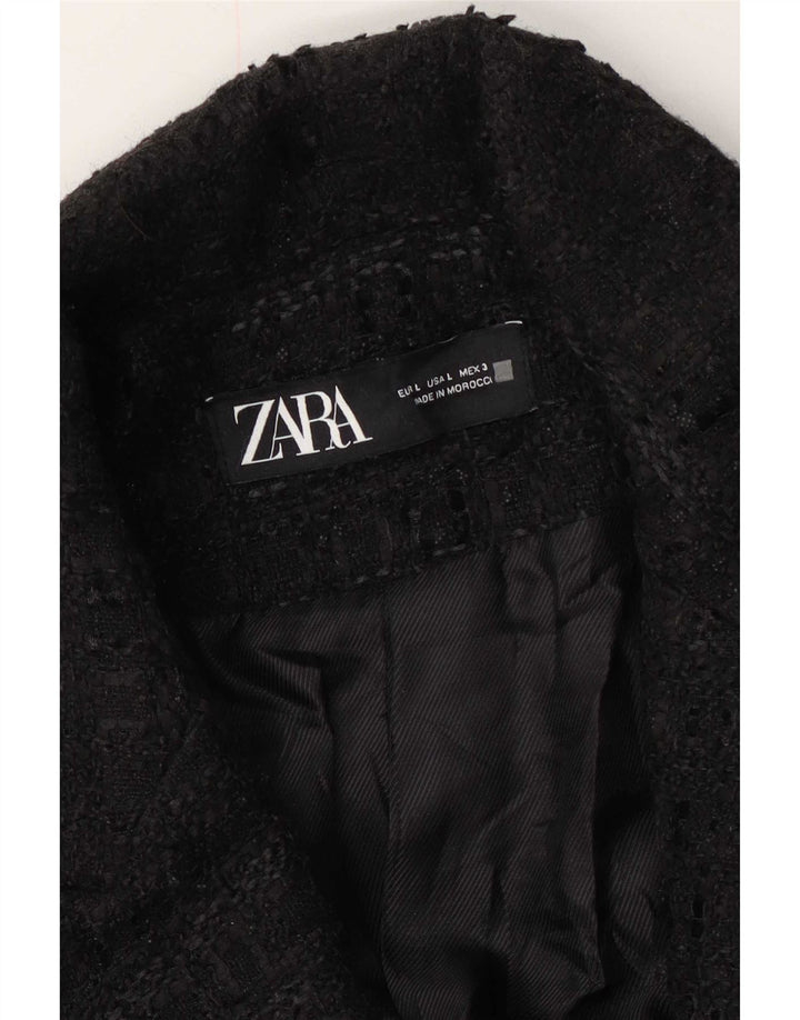 Cappotto Zara da donna UK 16 grande nero screziato