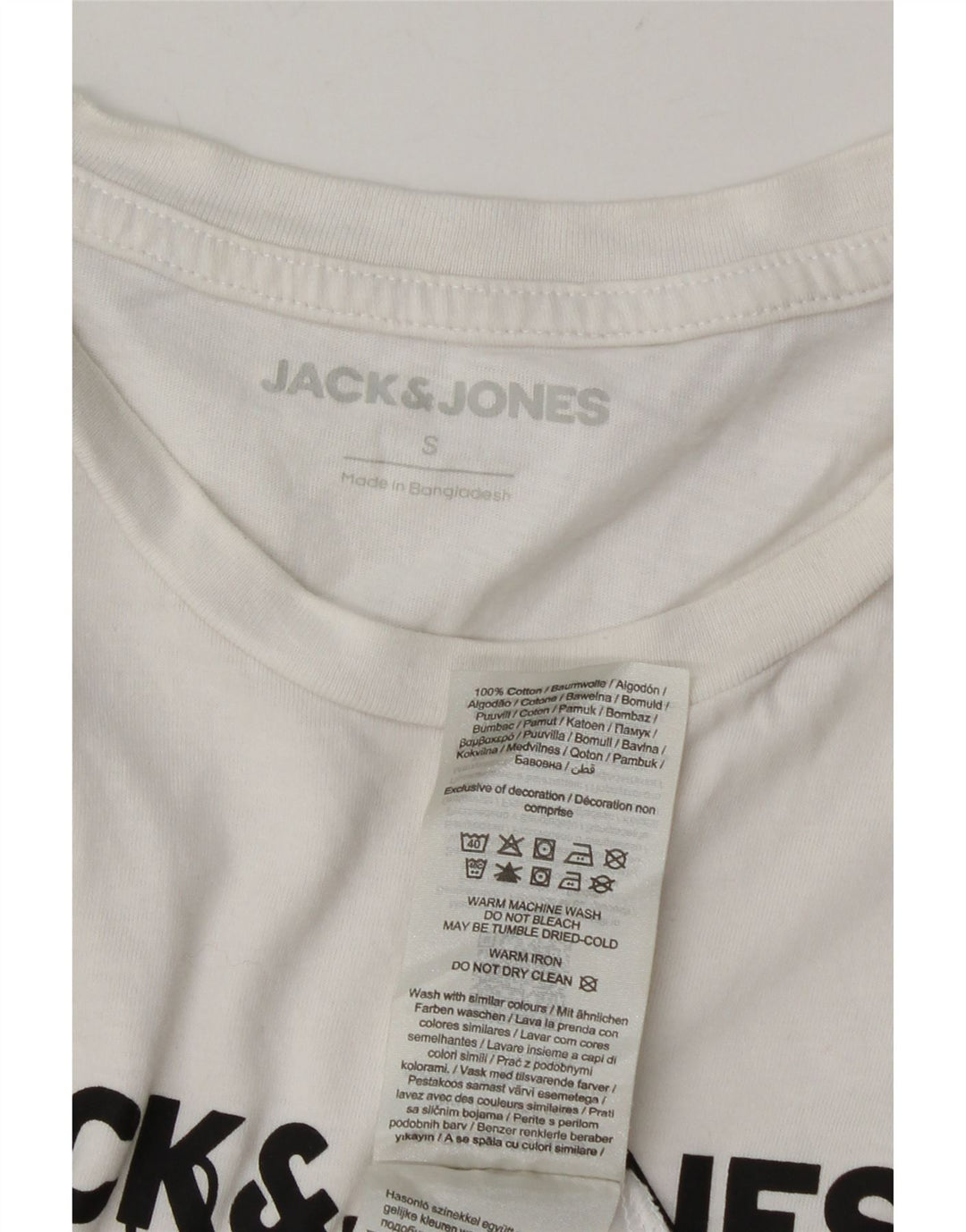T-shirt grafica da uomo Jack & Jones Top piccola in cotone bianco