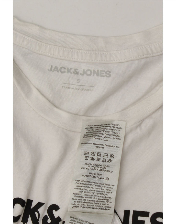 T-shirt grafica da uomo Jack & Jones Top piccola in cotone bianco