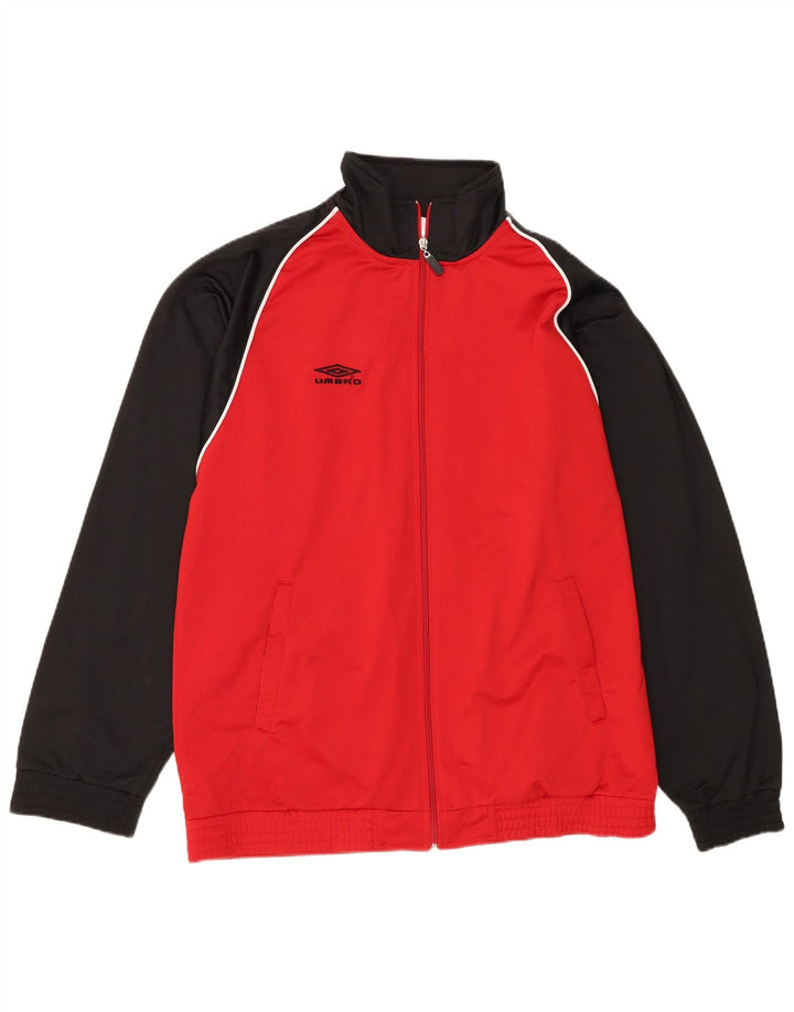 Giacca da ginnastica da uomo Umbro grande in poliestere color block rosso
