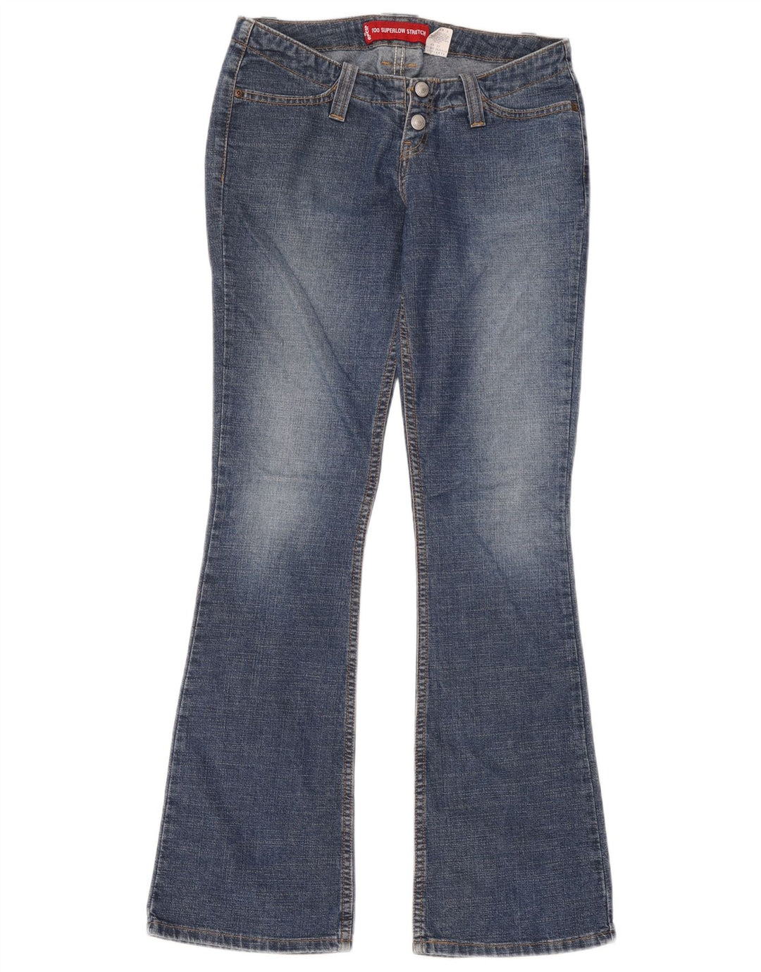 Levi's Donna 520 Jeans svasati super bassi US 7 Medio W28 L32 Cotone blu