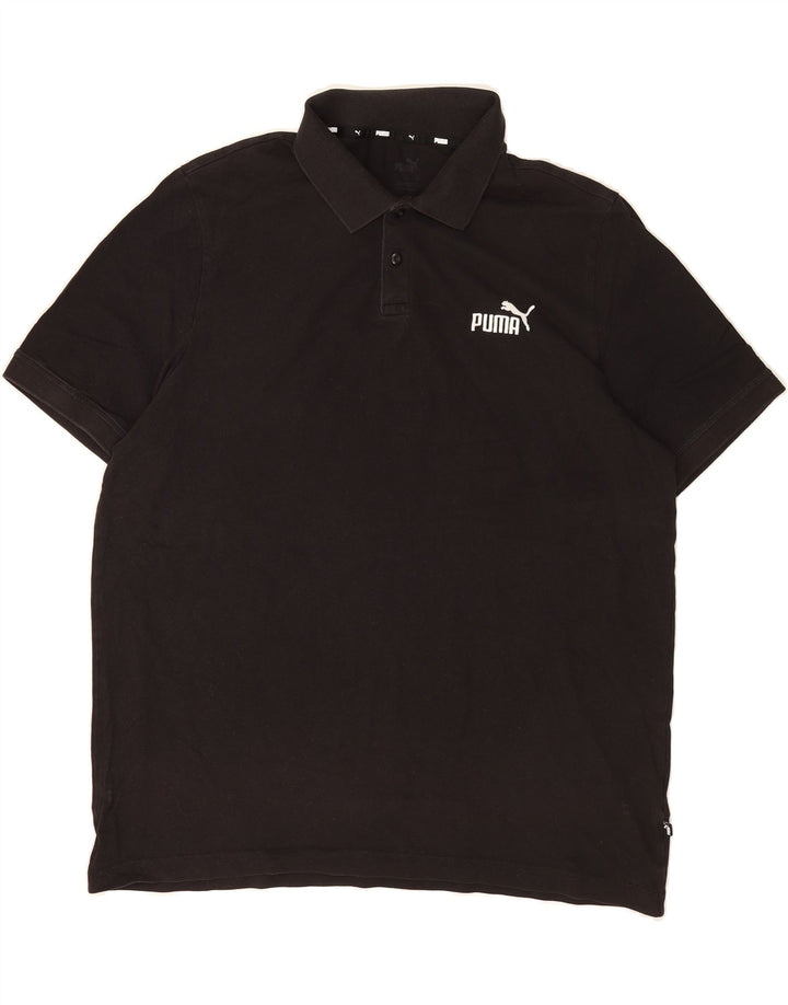 PUMA Mens Polo Shirt XL Black Cotton Vintage Puma and Second-Hand Puma from Messina Hembry 