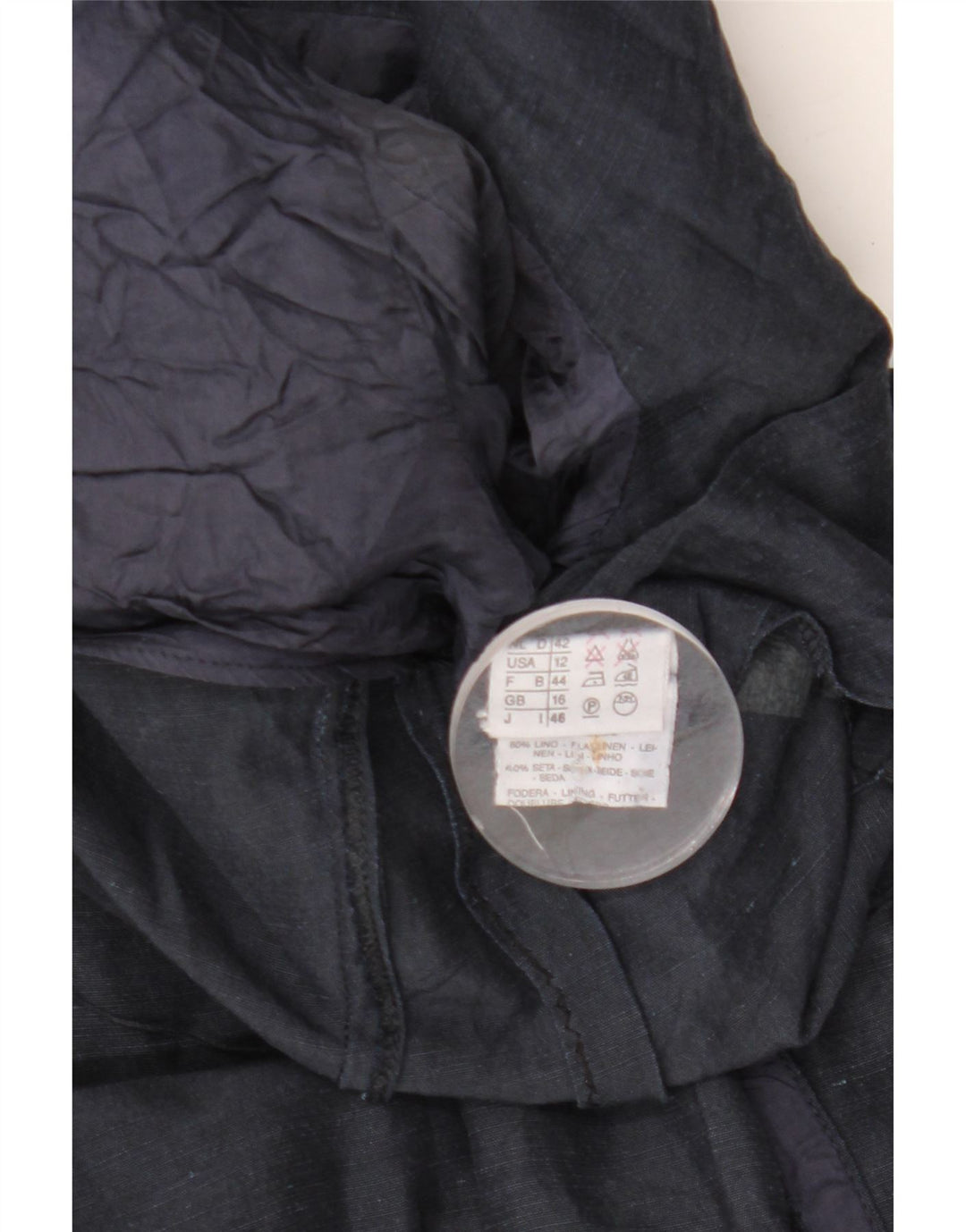 Giacca blazer vintage da donna a maniche corte a 4 bottoni UK 16 grande blu navy
