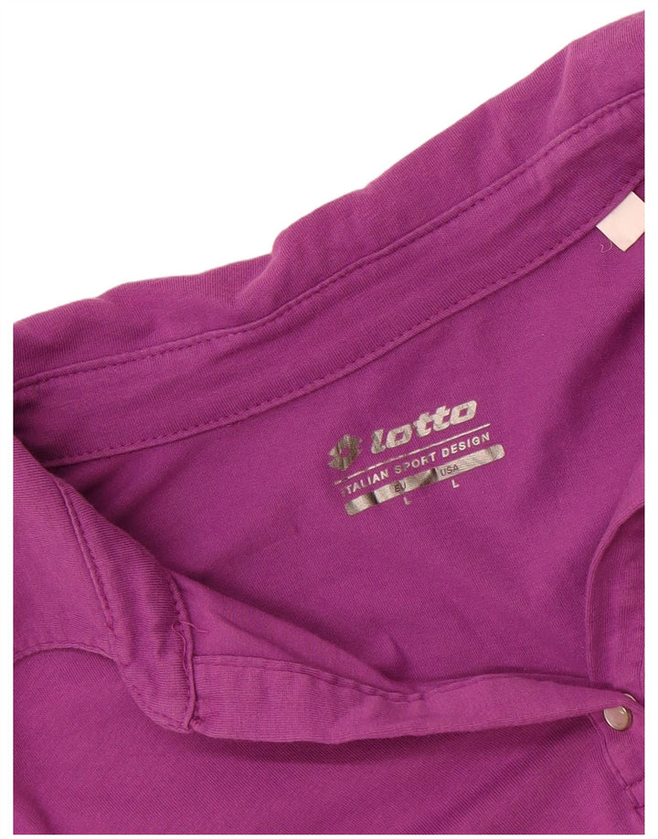LOTTO Womens Polo Shirt UK 14 Large Purple