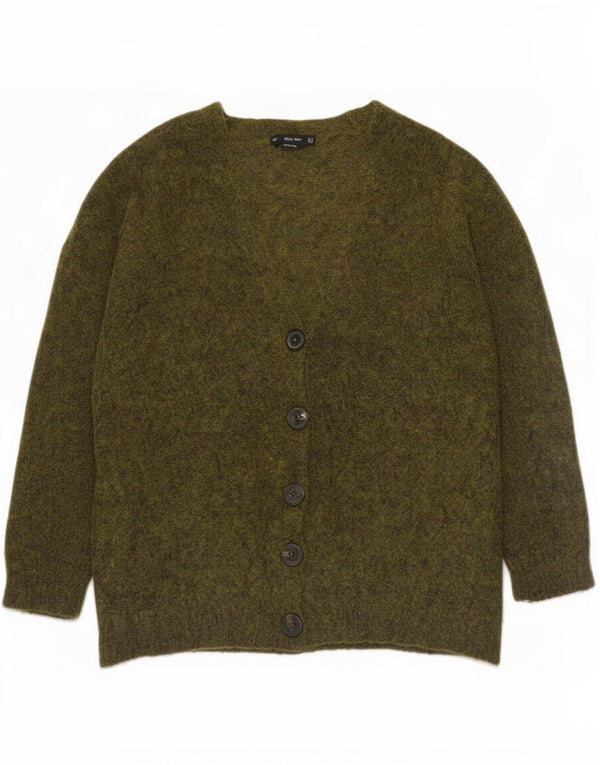 Maglione cardigan da donna Zara UK 14 medio kaki screziato