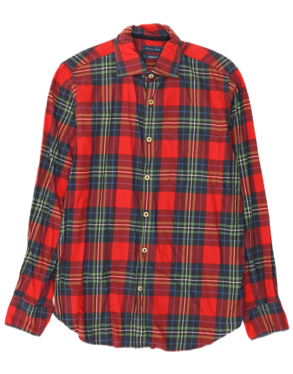 Camicia casual da uomo Massimo Dutti a quadri rossi medi