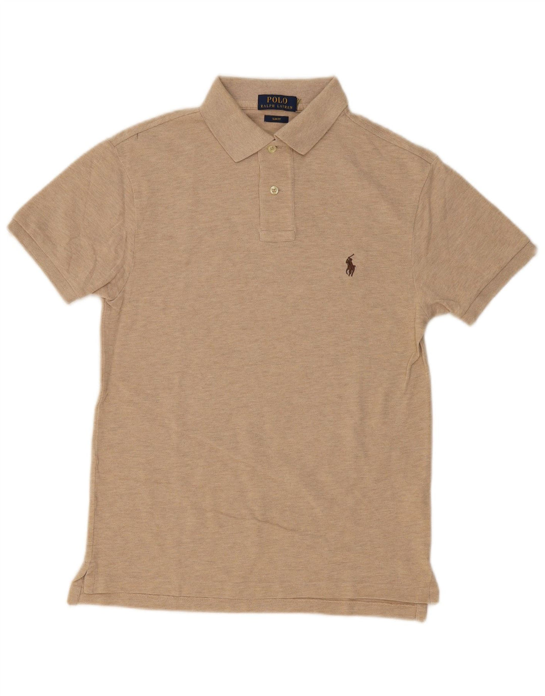 POLO RALPH LAUREN Polo da uomo slim fit piccola in cotone screziato beige