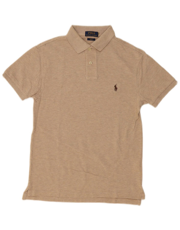POLO RALPH LAUREN Polo da uomo slim fit piccola in cotone screziato beige