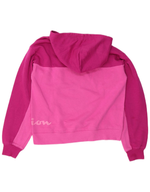 Felpa con cappuccio grafica per ragazze Champion 15-16 anni 2XL Colorblock rosa