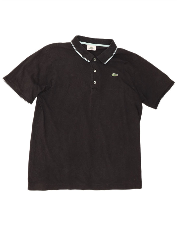 Polo da uomo Lacoste taglia 6 XL in cotone nero