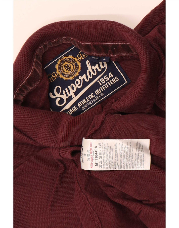 Polo da uomo Superdry Large in cotone bordeaux