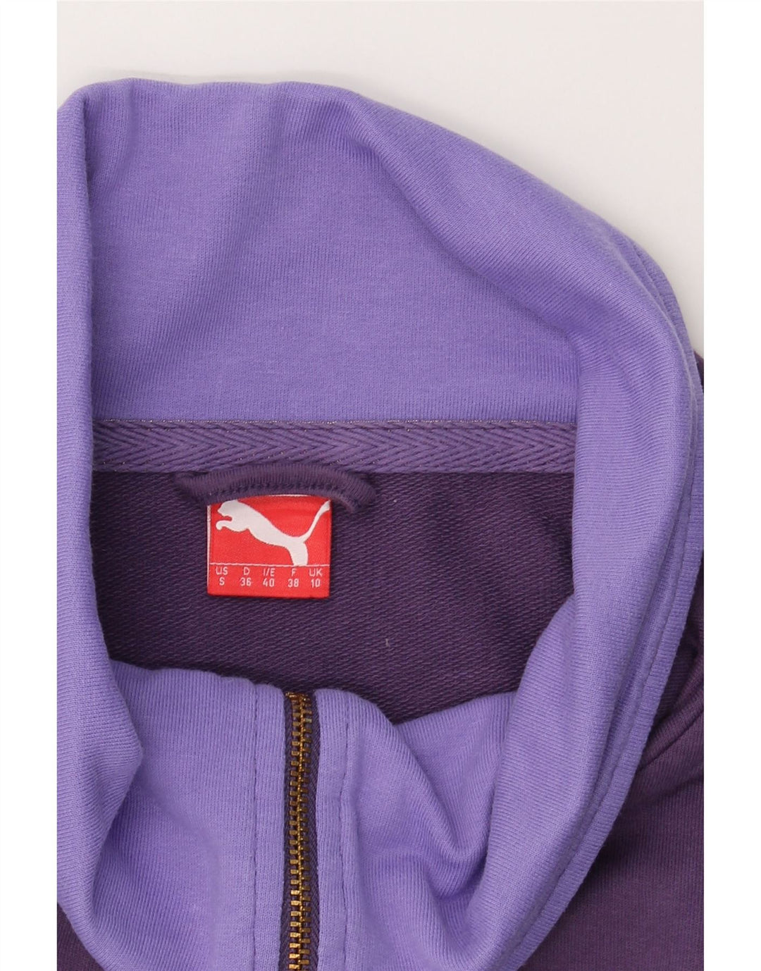 PUMA Womens Tracksuit Top Jacket UK 10 Small Purple Cotton Vintage Puma and Second-Hand Puma from Messina Hembry 