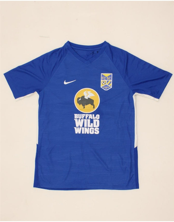 NIKE Boys Dri Fit Graphic T-Shirt Top 13-14 Years XL  Blue Polyester Vintage Nike and Second-Hand Nike from Messina Hembry 