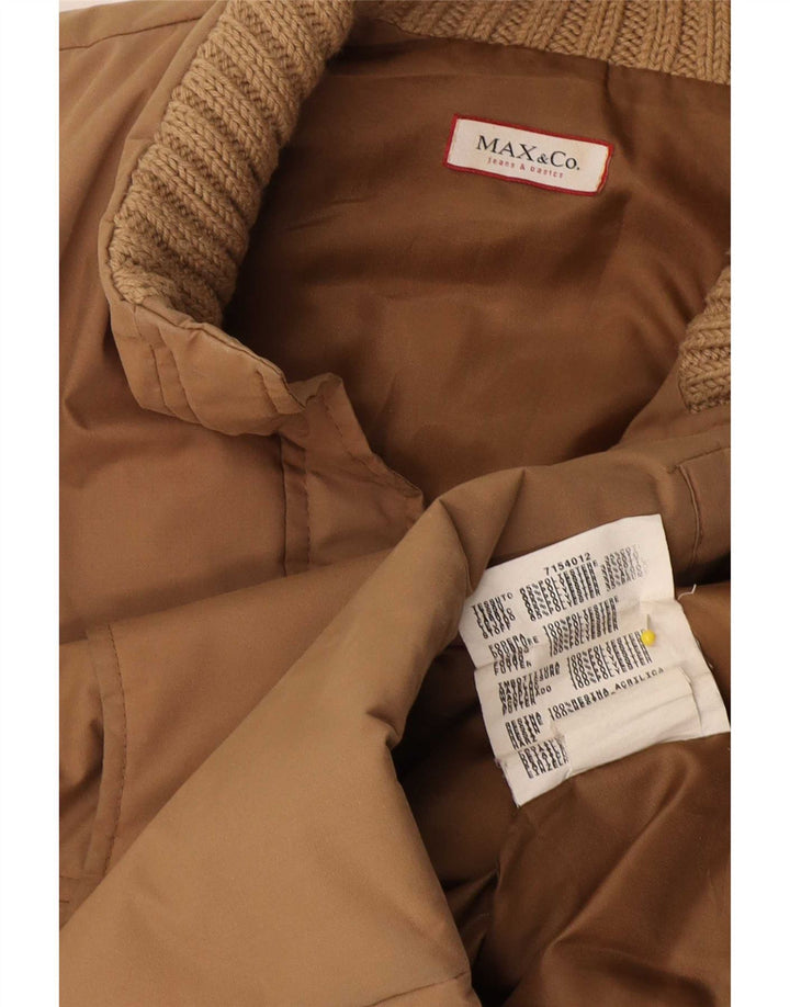 Max & Co. Gilet imbottito oversize da donna UK 10 piccolo cotone beige