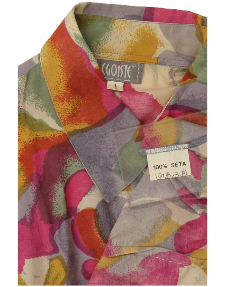 Camicetta da donna con motivo astratto Egoiste UK 14 grande seta multicolore