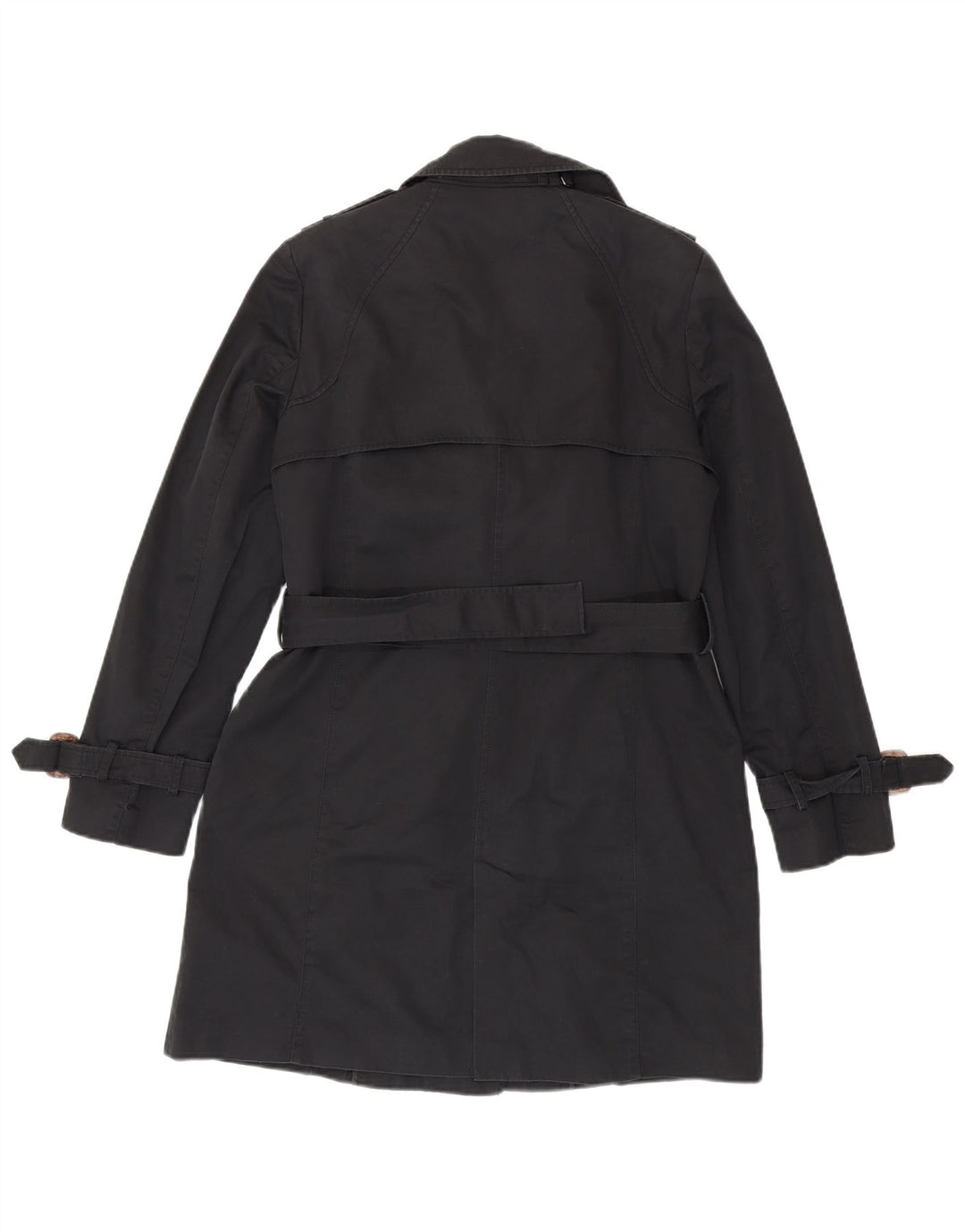 Trench da donna Zara UK 16 grande cotone nero