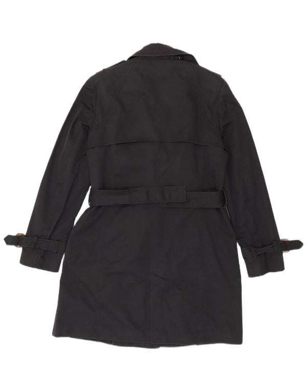 Trench da donna Zara UK 16 grande cotone nero