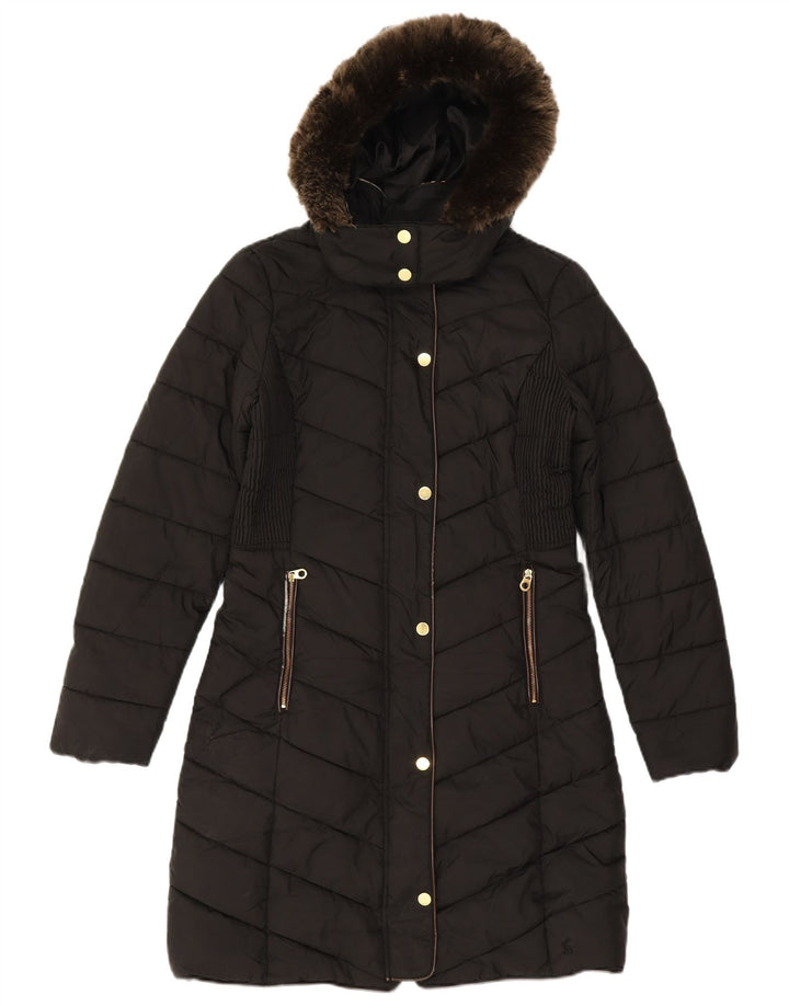Cappotto imbottito con cappuccio da donna Joules UK 8 piccolo poliestere nero