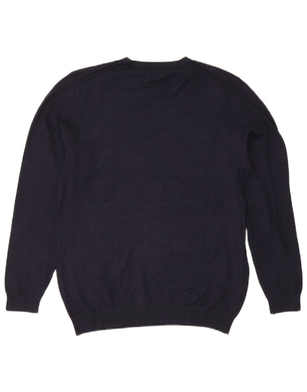 Maglione Zara da uomo con scollo a V grande blu navy