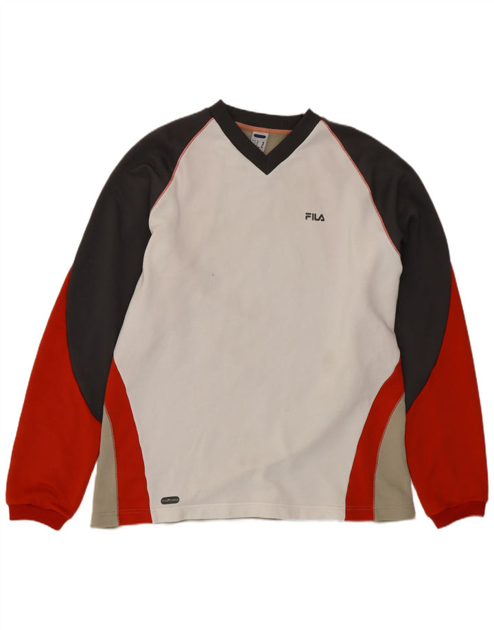 FILA Felpa da uomo Maglione XL Poliestere Colourblock multicolore