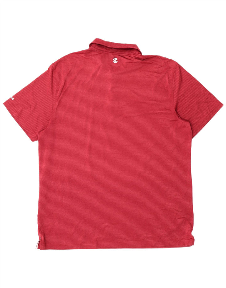 Polo da golf da uomo Izod, poliestere a righe grandi rosse