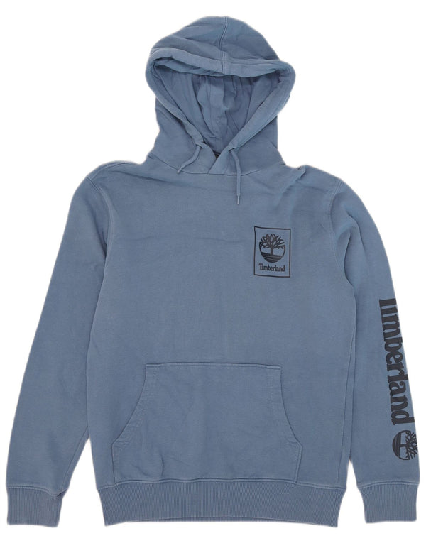 Timberland Felpa con cappuccio da uomo con vestibilità regolare grafica piccola in cotone blu