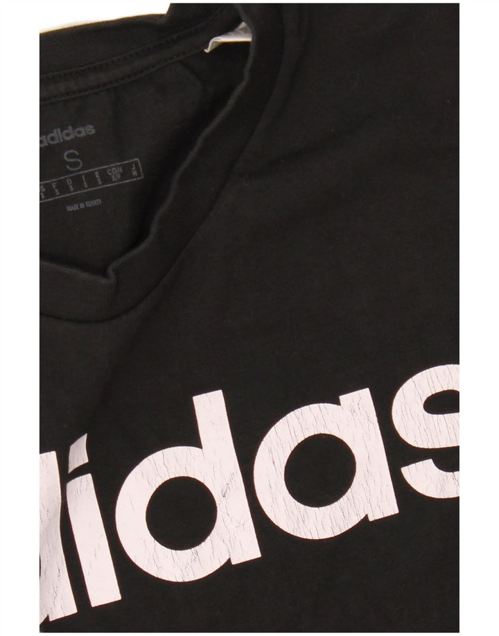 T-shirt grafica da uomo ADIDAS Top piccola in cotone nero