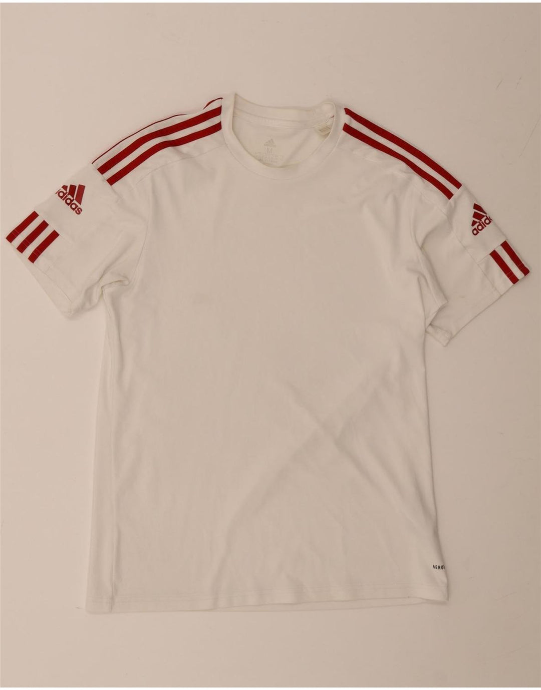 T-shirt Adidas Aeroready da uomo Top in poliestere bianco medio