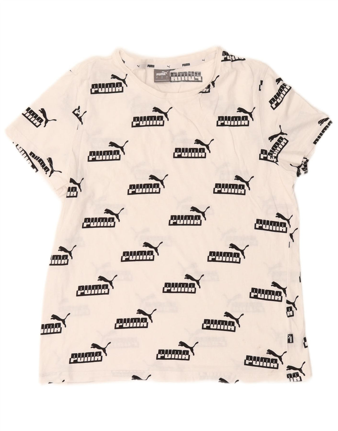T-shirt grafica da donna Puma UK 16 grande bianca