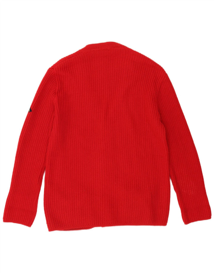 Maglione cardigan da uomo Jean Jacques IT 50 rosso medio in lana
