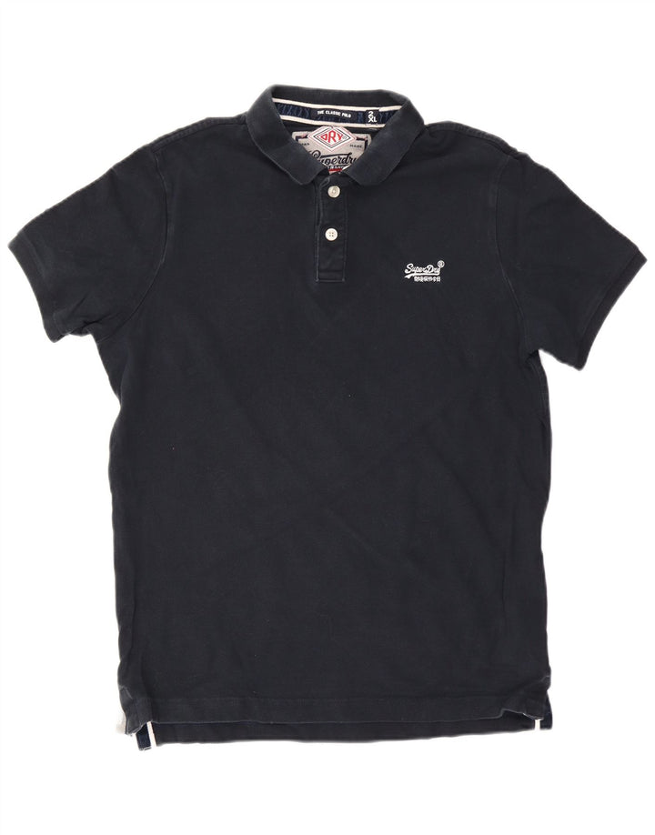 Polo da uomo Superdry 2XL in cotone blu navy