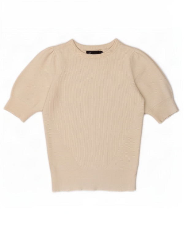 Top in camicetta da donna Marks & Spencer UK 8 Small in viscosa bianco sporco
