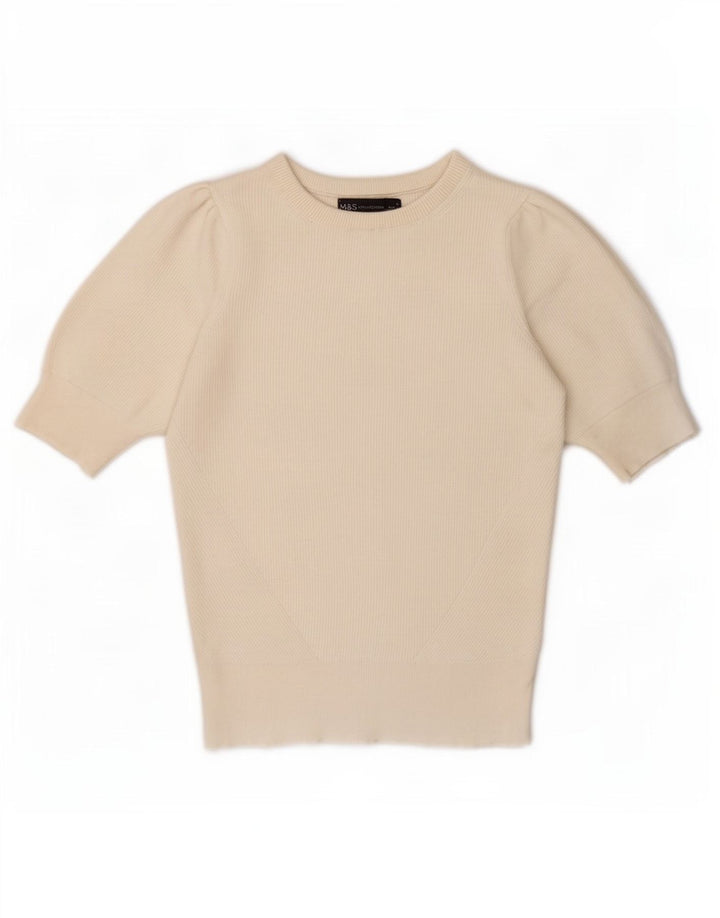 Top in camicetta da donna Marks & Spencer UK 8 Small in viscosa bianco sporco