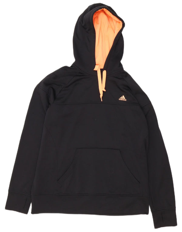 Felpa con cappuccio da uomo Adidas XL nera in poliestere