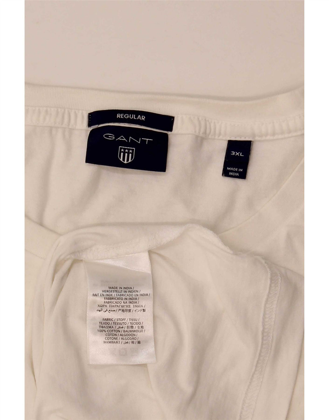 Gant T-shirt da uomo vestibilità regolare Top 3XL cotone bianco