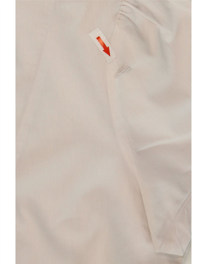 Camicia a maniche corte da donna Marks & Spencer UK 12 cotone bianco medio