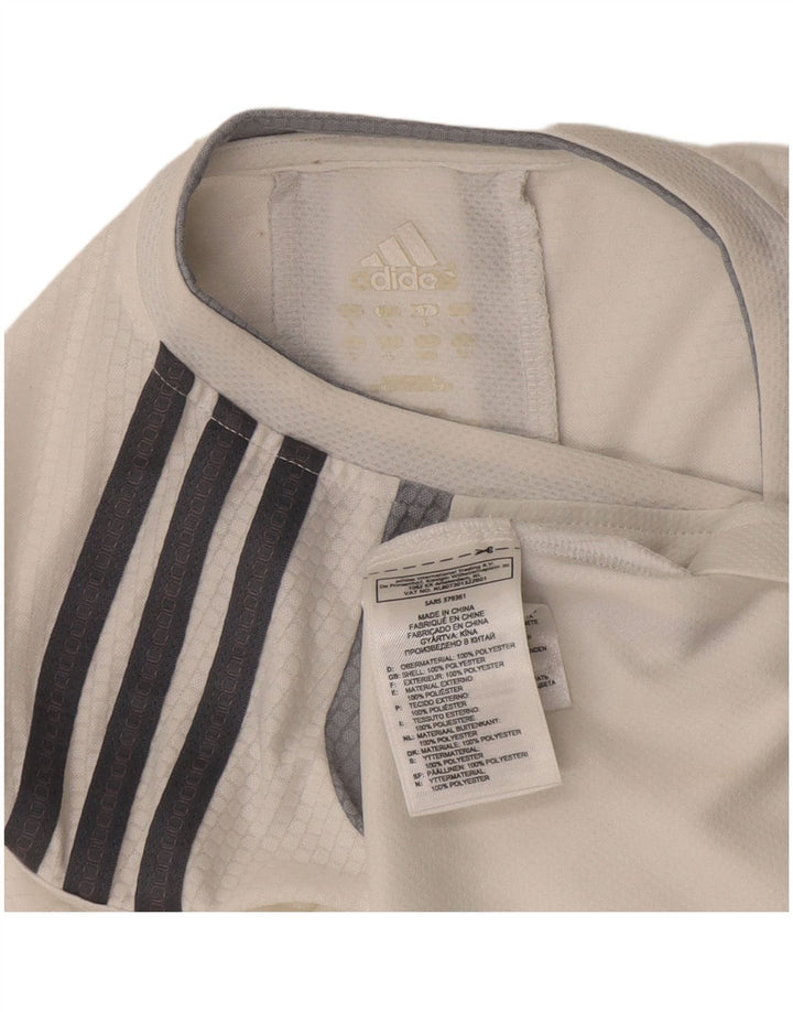 Canottiera Adidas Climalite da uomo, grande, in poliestere color block bianco