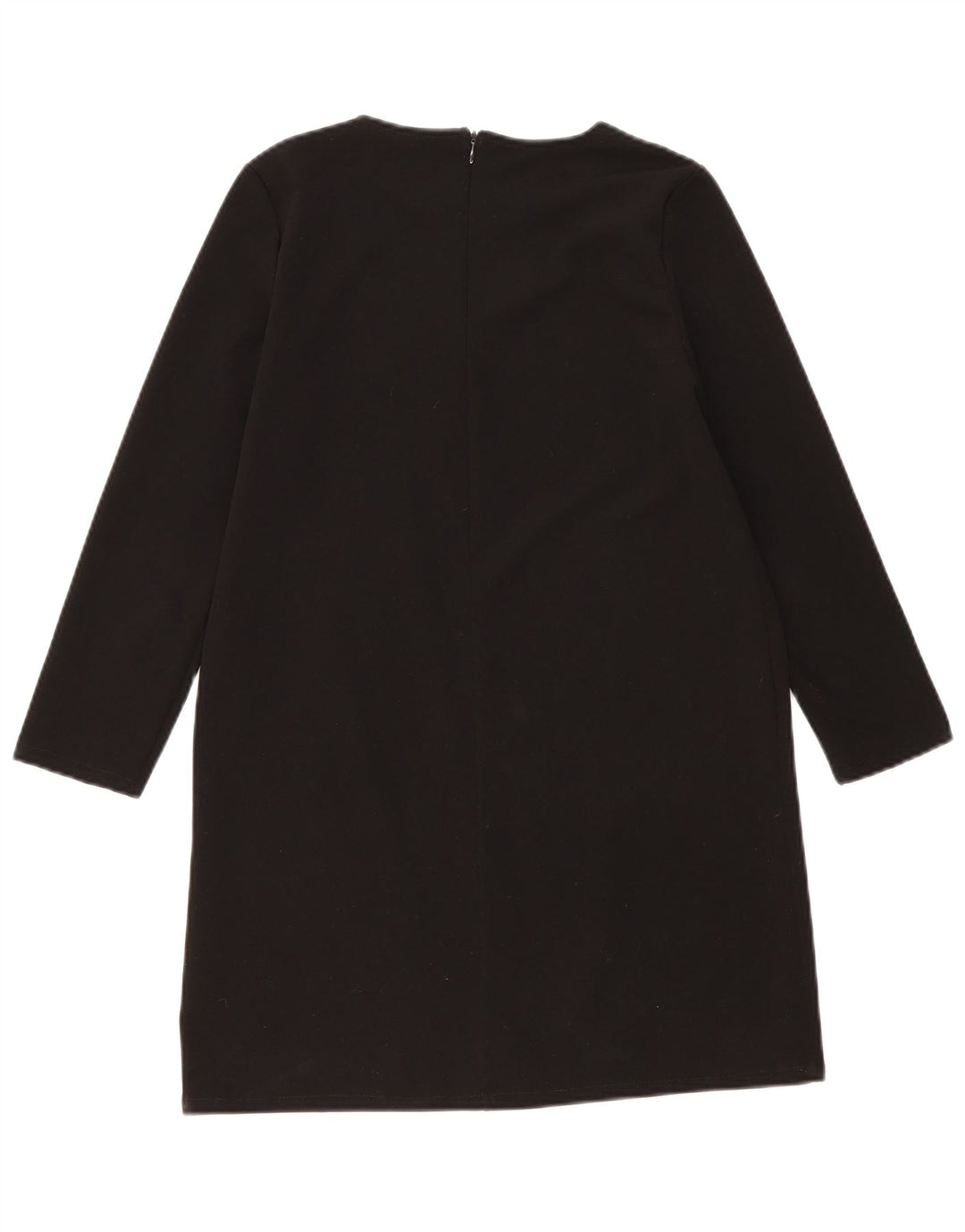 Abito a trapezio vintage da donna a maniche lunghe UK 14 medio nero
