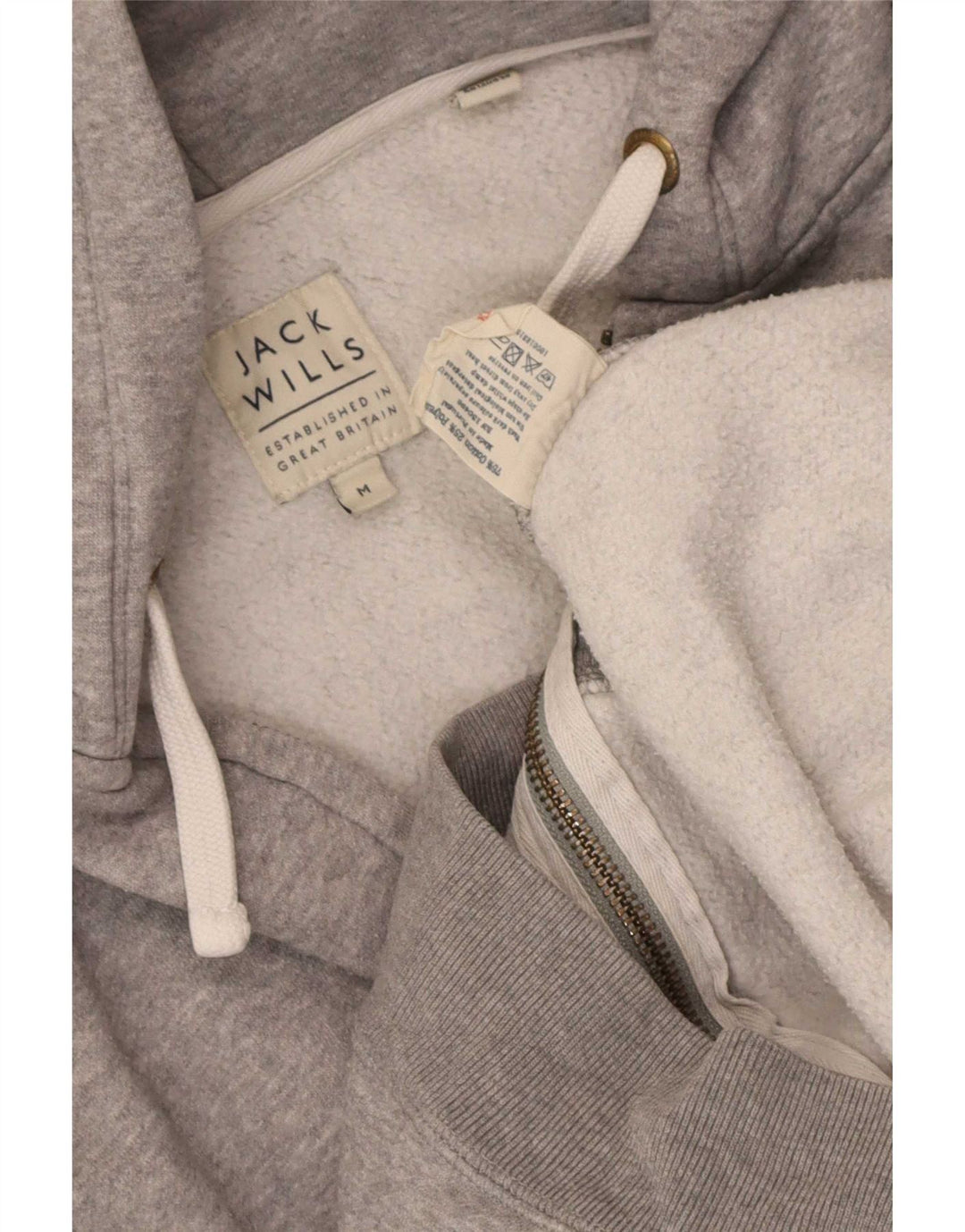 Maglione con cappuccio e zip da uomo Jack Wills in cotone screziato grigio medio