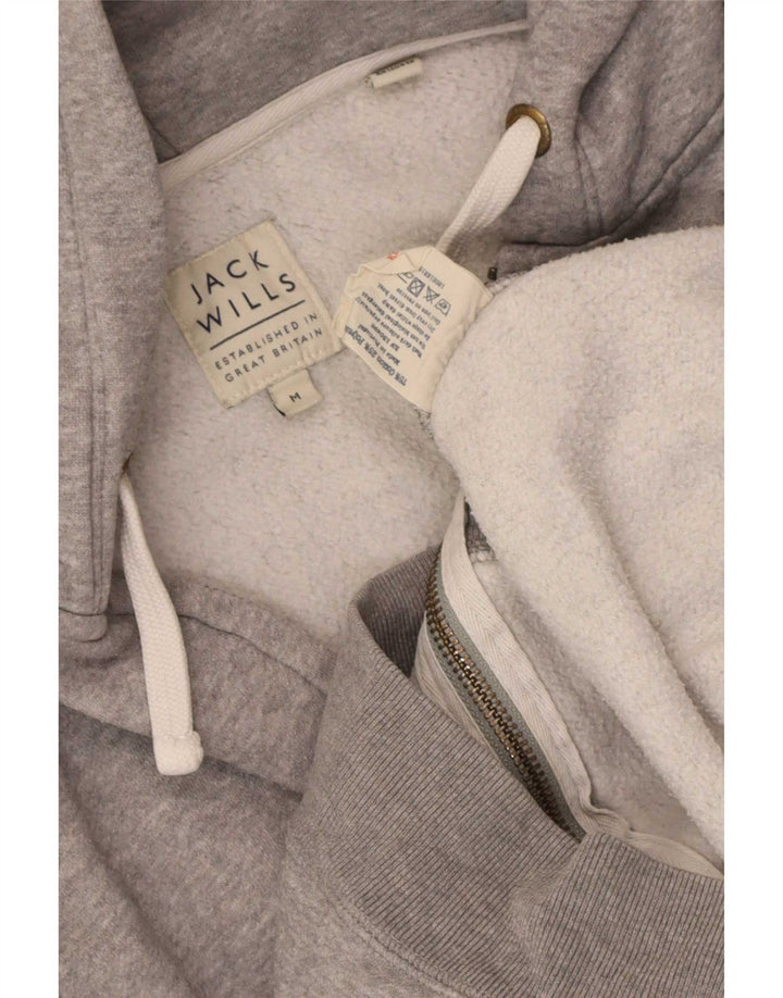 Maglione con cappuccio e zip da uomo Jack Wills in cotone screziato grigio medio