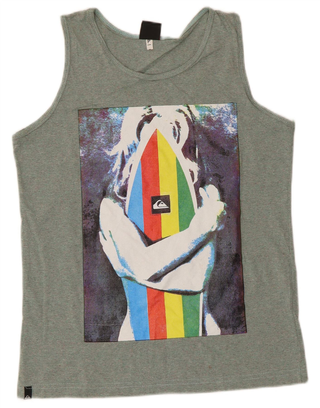 Canotta grafica da uomo Quiksilver piccola in cotone verde