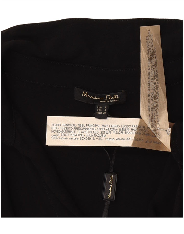 Camicetta a maniche lunghe da donna Massimo Dutti UK 10 piccola viscosa nera