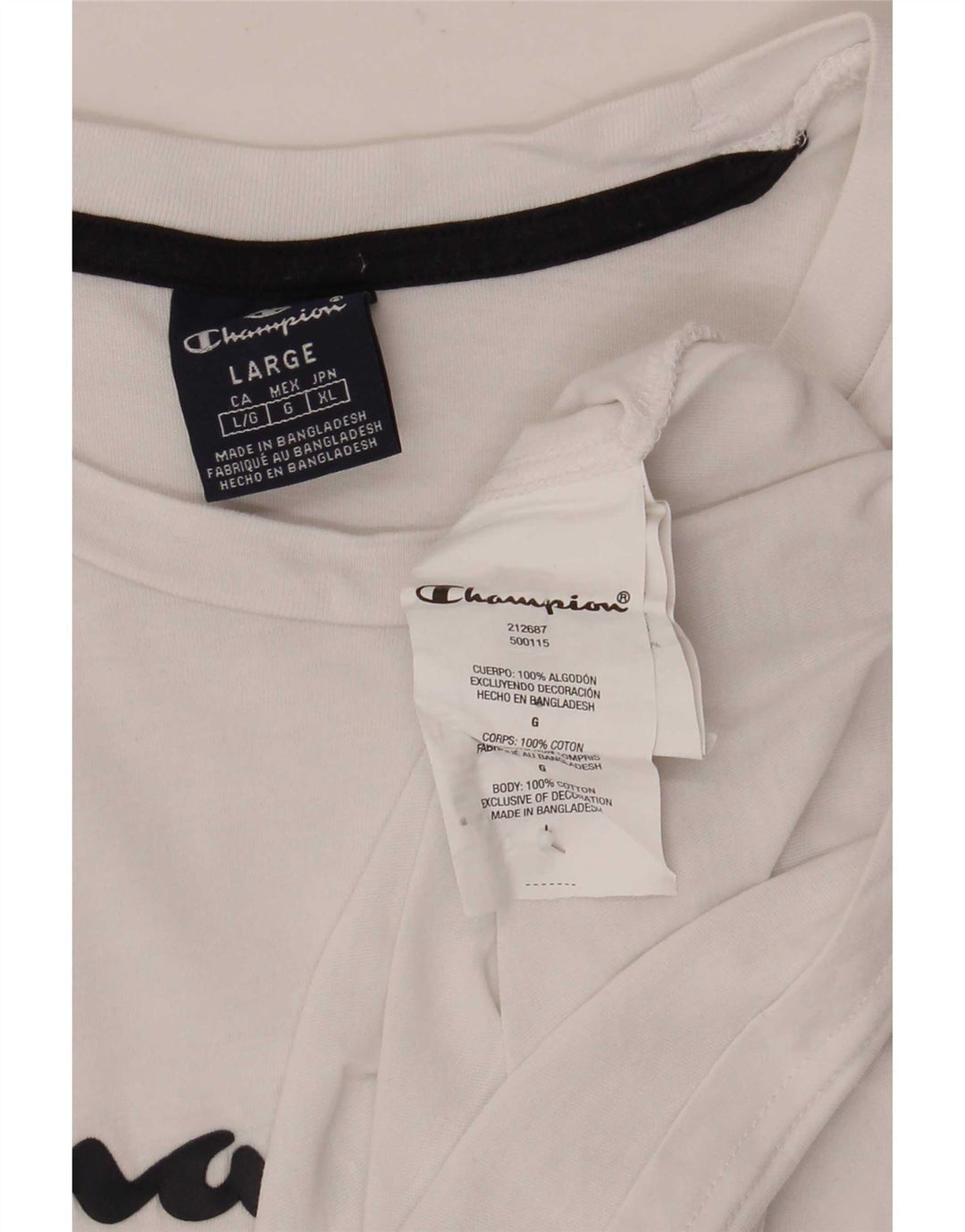 T-shirt grafica da uomo Champion Top grande in cotone bianco