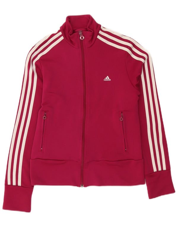 Giacca da tuta da donna Adidas UK 14 poliestere rosa medio