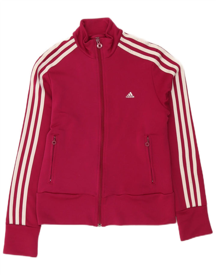 Giacca da tuta da donna Adidas UK 14 poliestere rosa medio